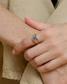 Signet Ceylon Purple Sapphire Ring in 18K Yellow Gold