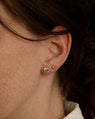 Galatée Stud Earrings in 14k Yellow Gold with Tanzanian Moyo Aquamarine