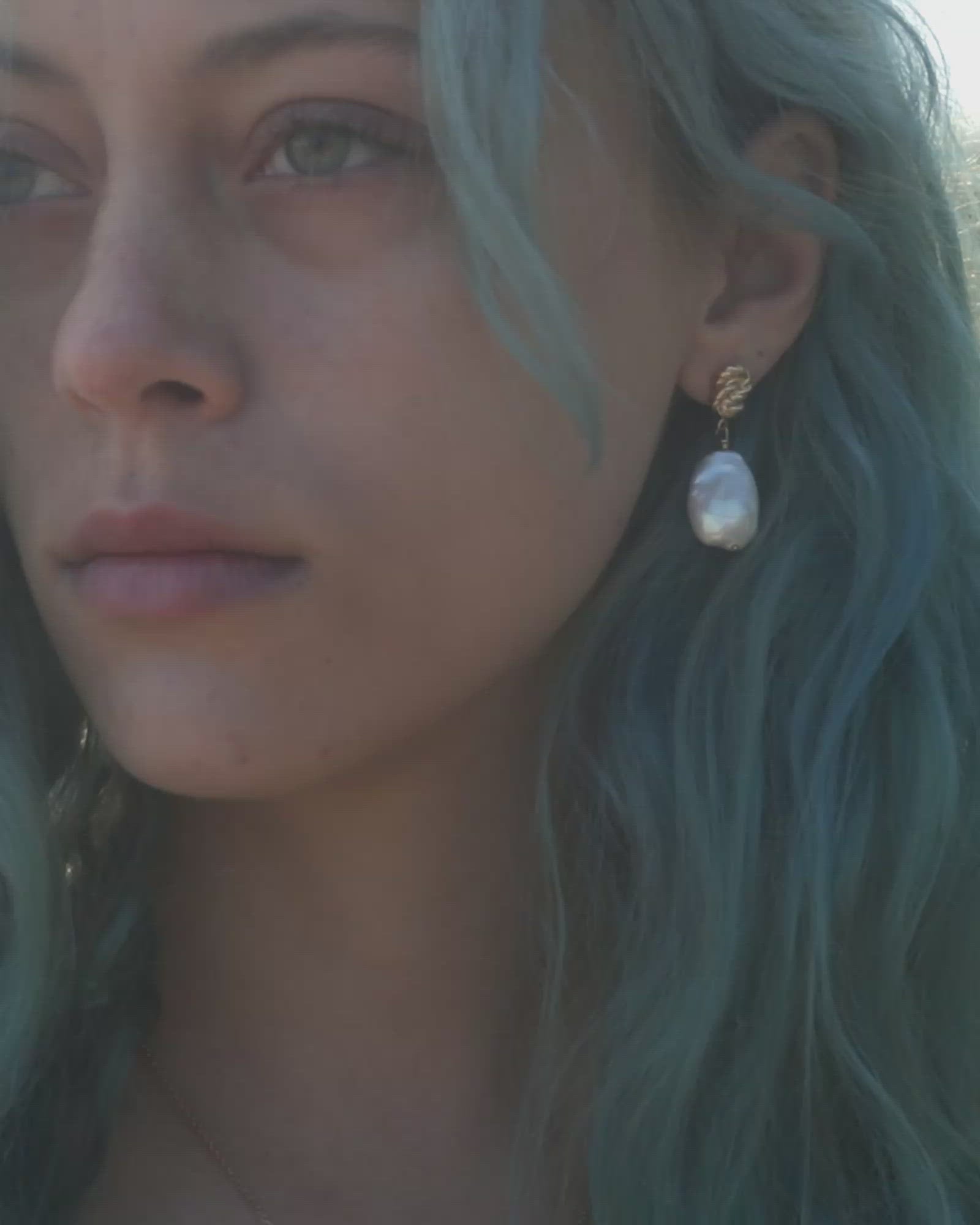 Nausicaa Earrings in 14k Yellow Gold with Pearls