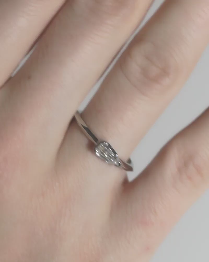 Bague Flèche en Or Fairmined avec Diamant Canadien de 0,55 carats