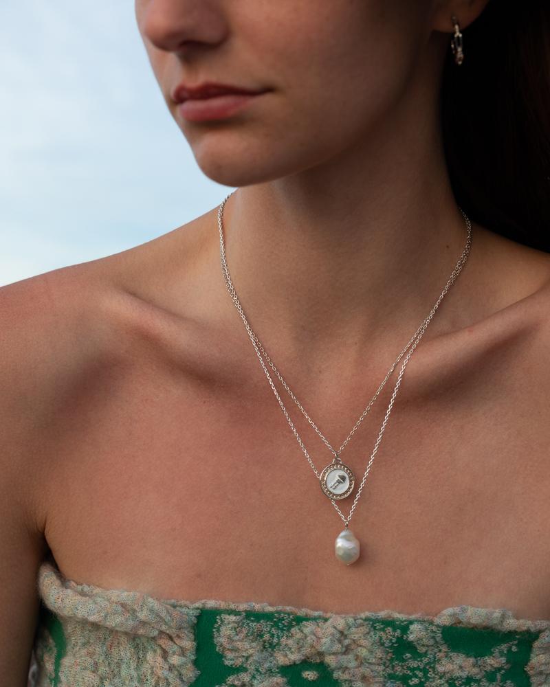 Pendentif Perle Atlantis Facetté en Argent