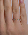 Bague Ouverte Classique en Or Jaune 14k avec Pierres de Naissance