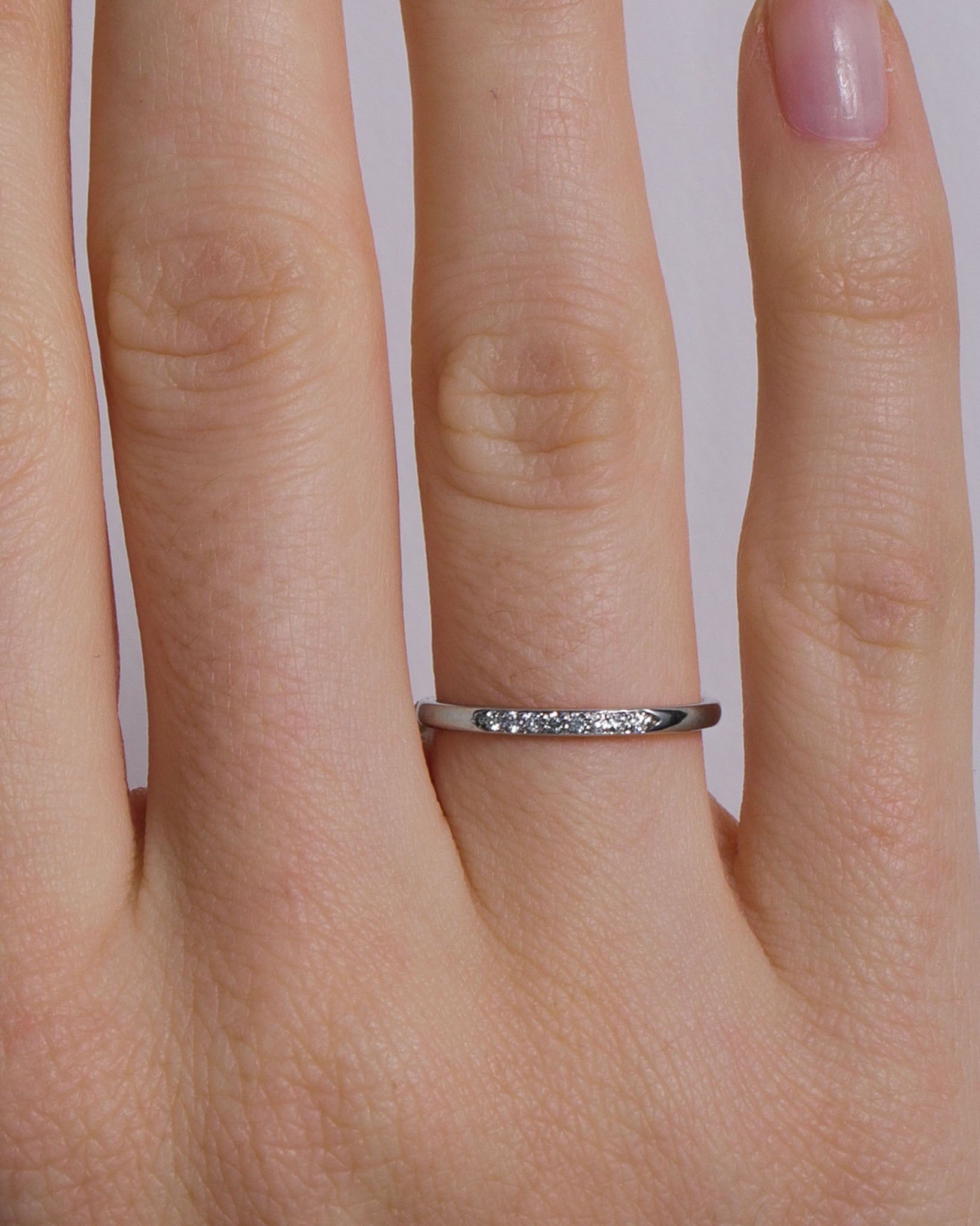 Jonc Stratura en Or Blanc 14k avec Pierres de Naissance