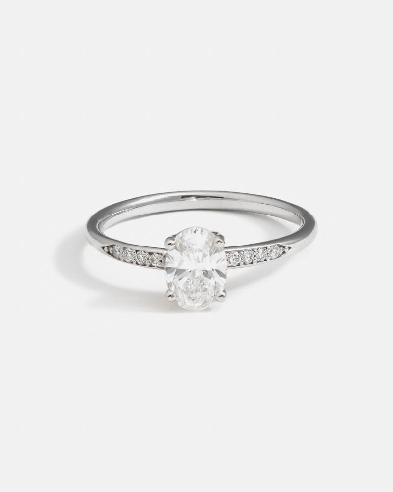 Bague Ellipse en or Fairmined et diamants de laboratoire