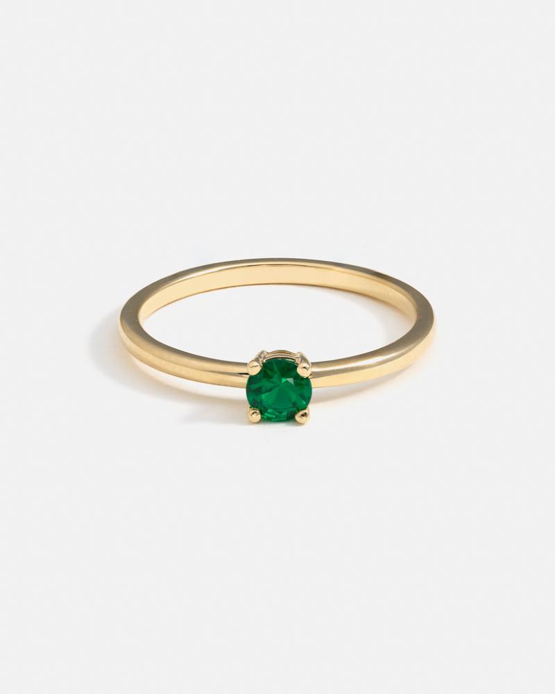 Bague Solitaire en Or Fairmined 14ct avec Émeraude du Brésil