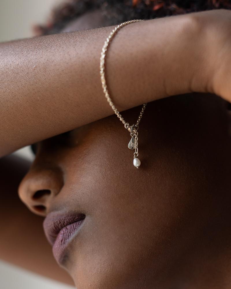 Water Drop Bracelet in Silver with Ethical Stones