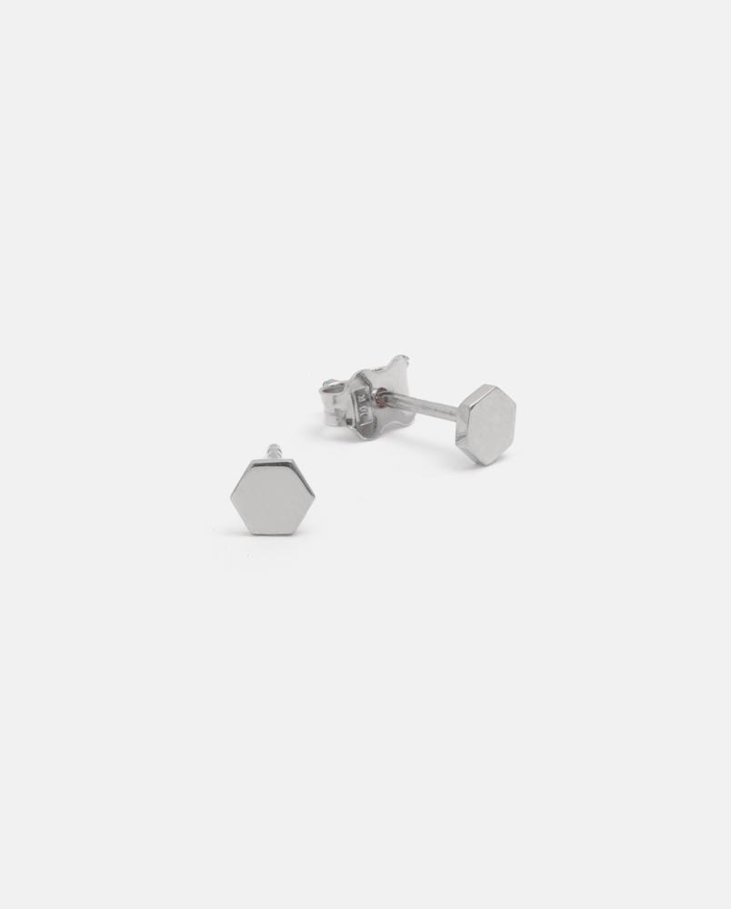 Geo 2 Earrings in 14k White Gold