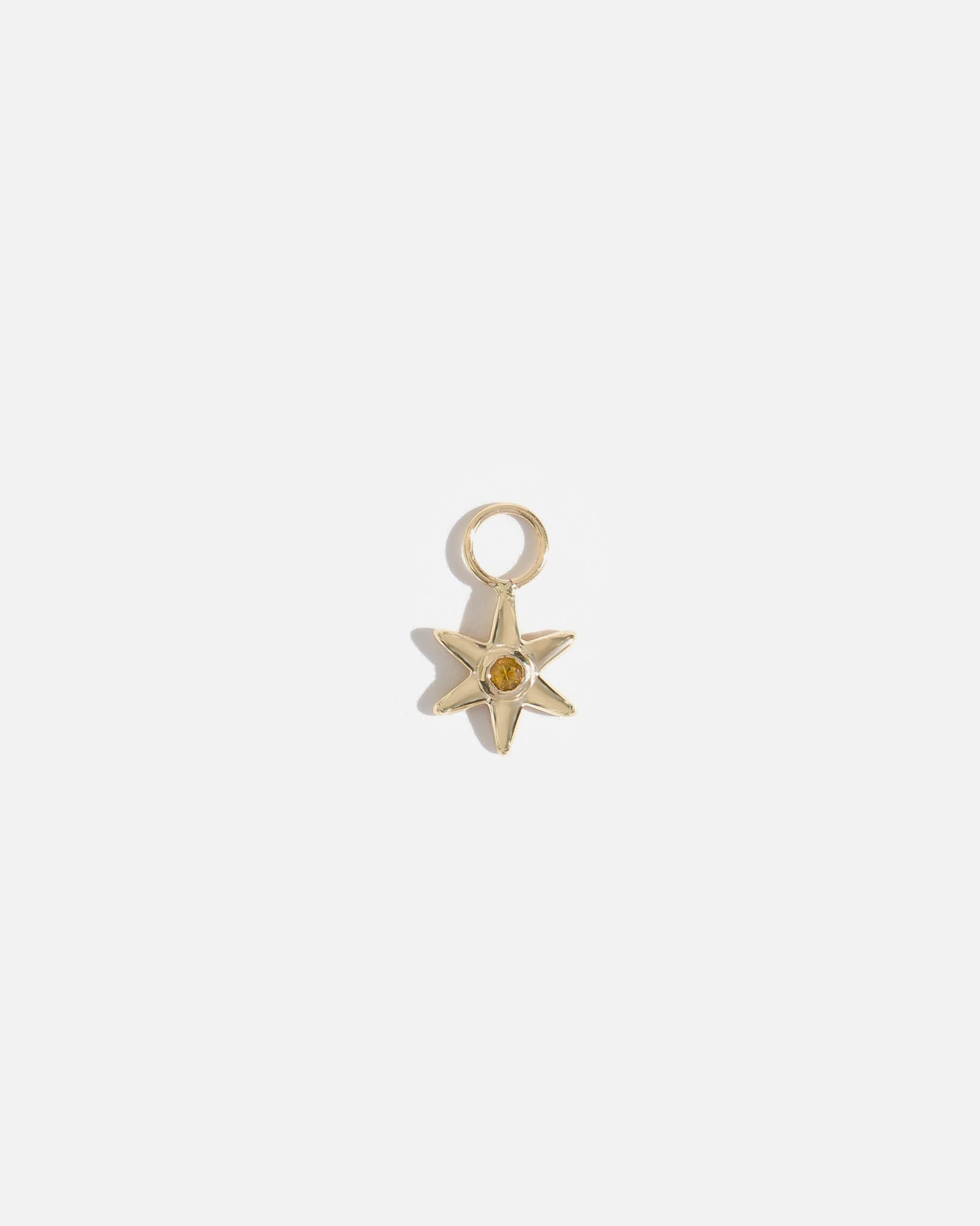Breloque Étoile pour Anneaux en Or 14K avec Citrine du Brésil