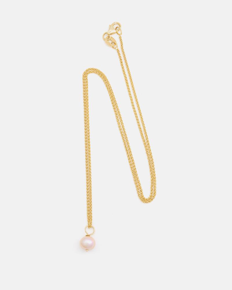 Pendentif Pom-pom en Or Jaune et Perle Rose