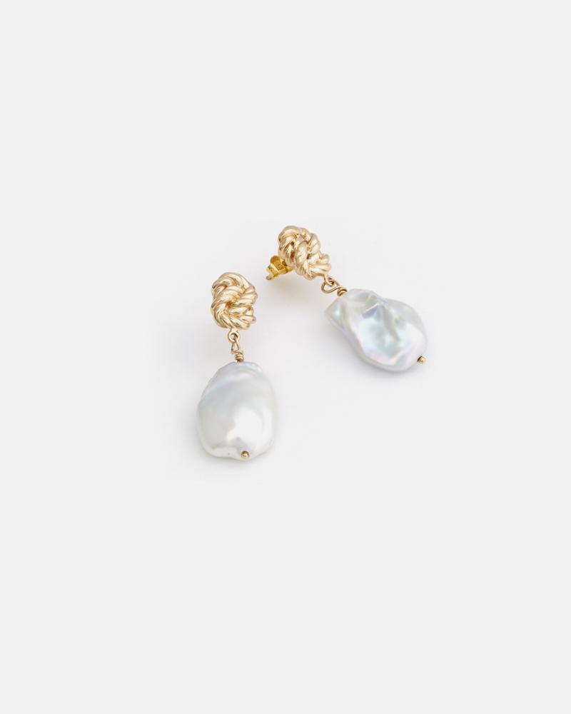 Nausicaa Earrings in 14k Yellow Gold with Pearls