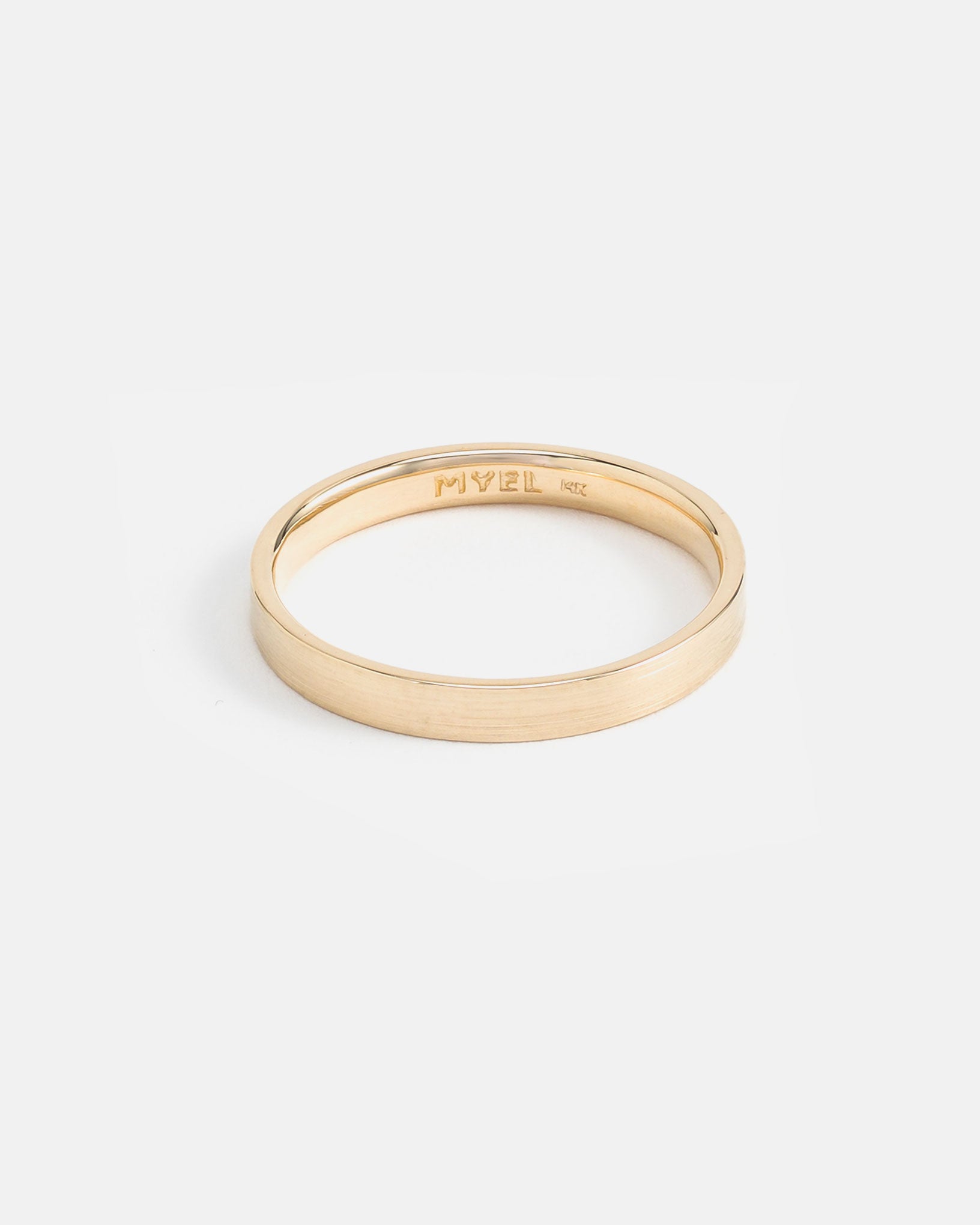 Jonc Carré en Or 14k Mat de 3mm
