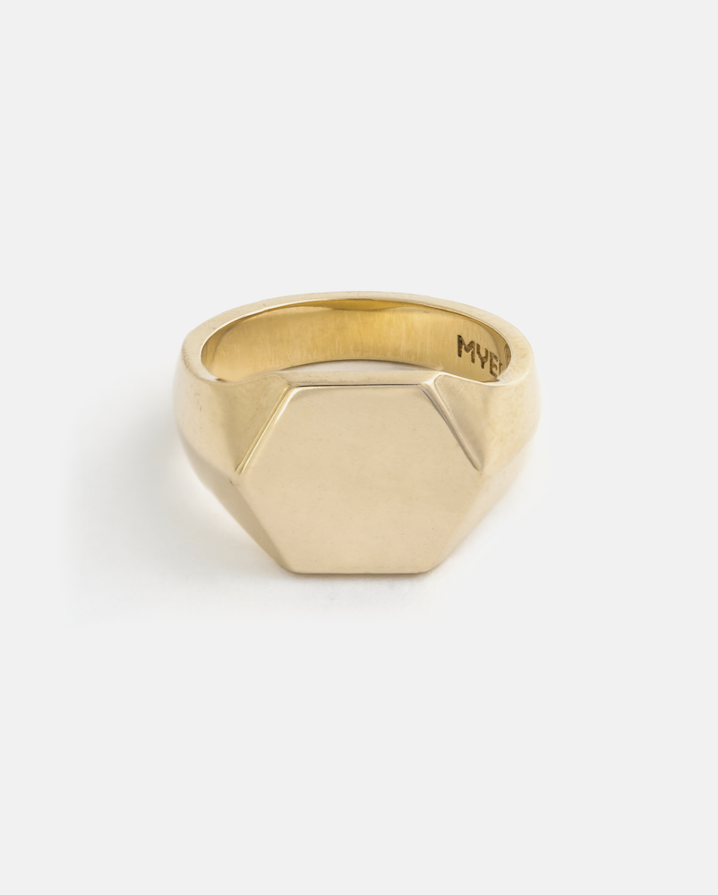 Bague Signet en Or Jaune 14k