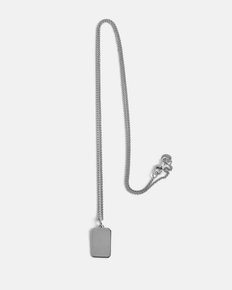 Pendentif Rectangulaire Memento en Argent