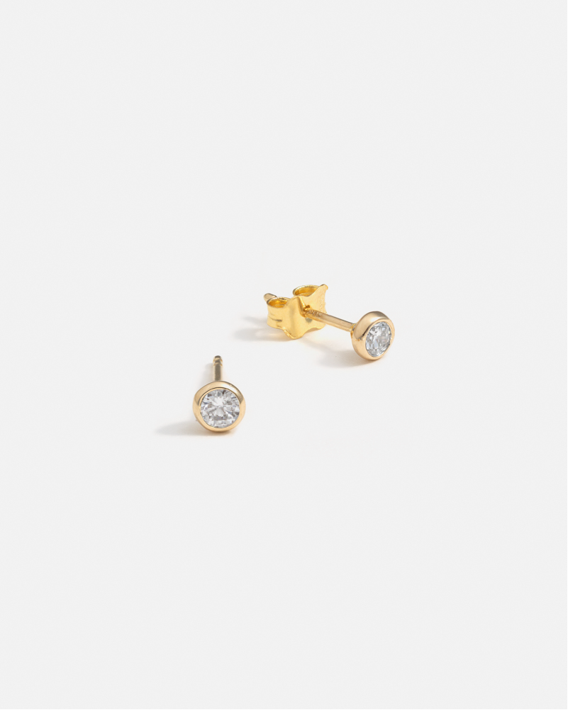Origines Stud Earrings in 14k Gold with Ethical Birthstone