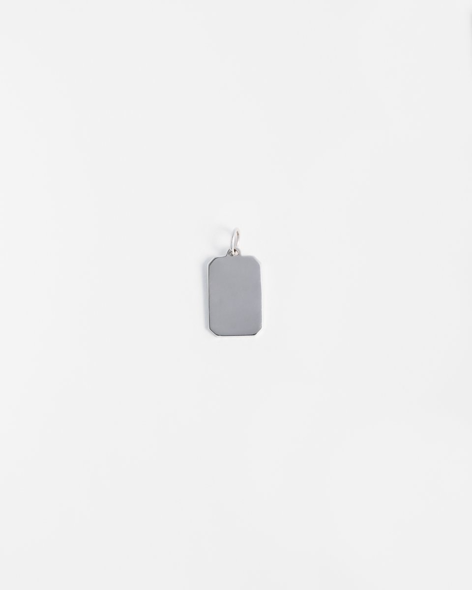Pendentif Rectangulaire Memento en Argent