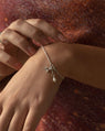 Bracelet Branche en Argent avec Diamants de Laboratoire & Perle