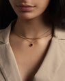 Pendentif Rond Galatée en Or Jaune 14k avec Grenat Anthill