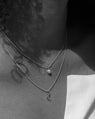 Moon Pendant in Silver & Diamonds Bis