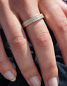 Bague Double Pavé en Or 14k avec Diamants de Laboratoire