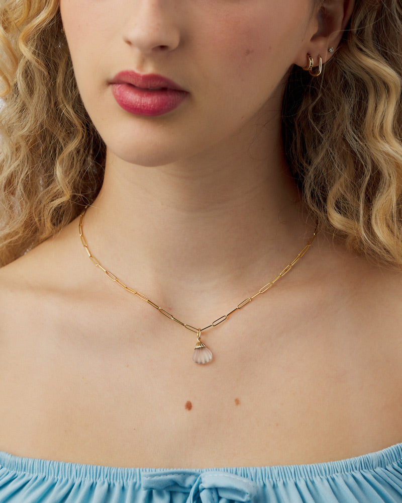 Pendentif Coquillage en Quartz et Or Jaune 14k - MYEL x SNAP Québec