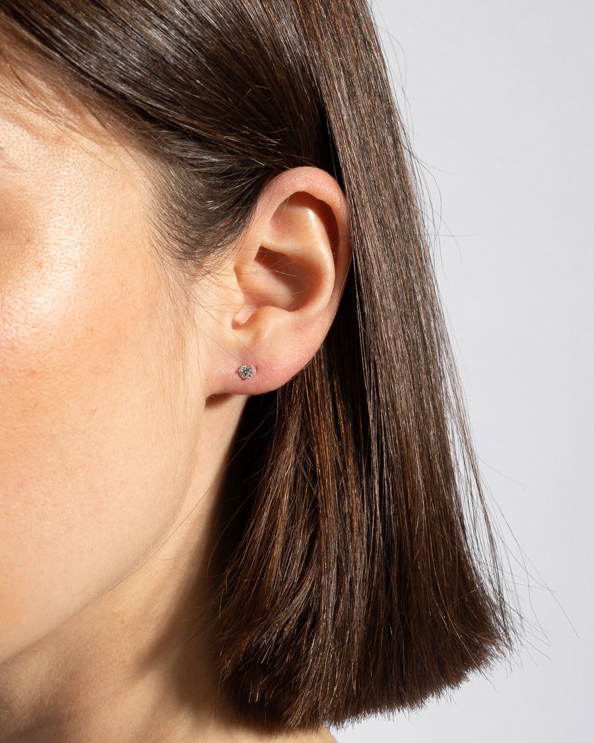 Clous d'Oreilles en Or Blanc avec Diamants de Laboratoire (0.25 carats)