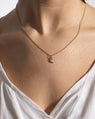 Moon Pendant in Gold & Diamonds Worn