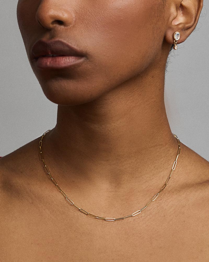 Chaîne Paper Clip en Or Jaune 14k