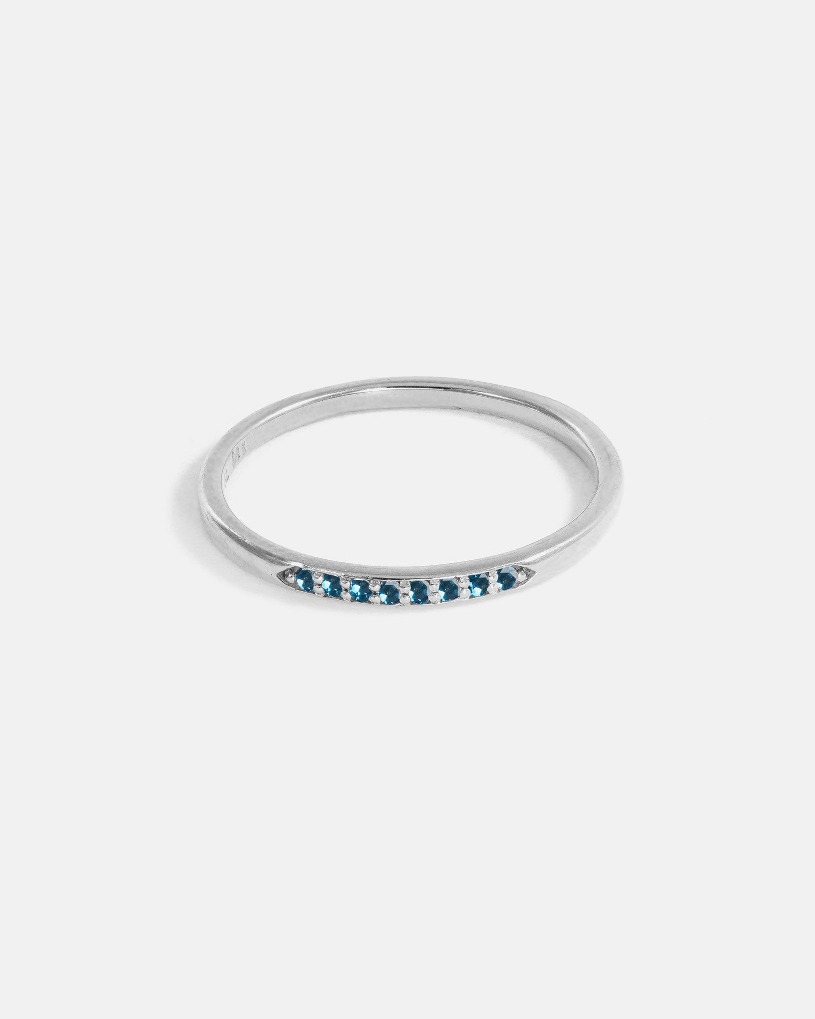 Jonc Stratura en Or Blanc 14k avec Pierres de Naissance