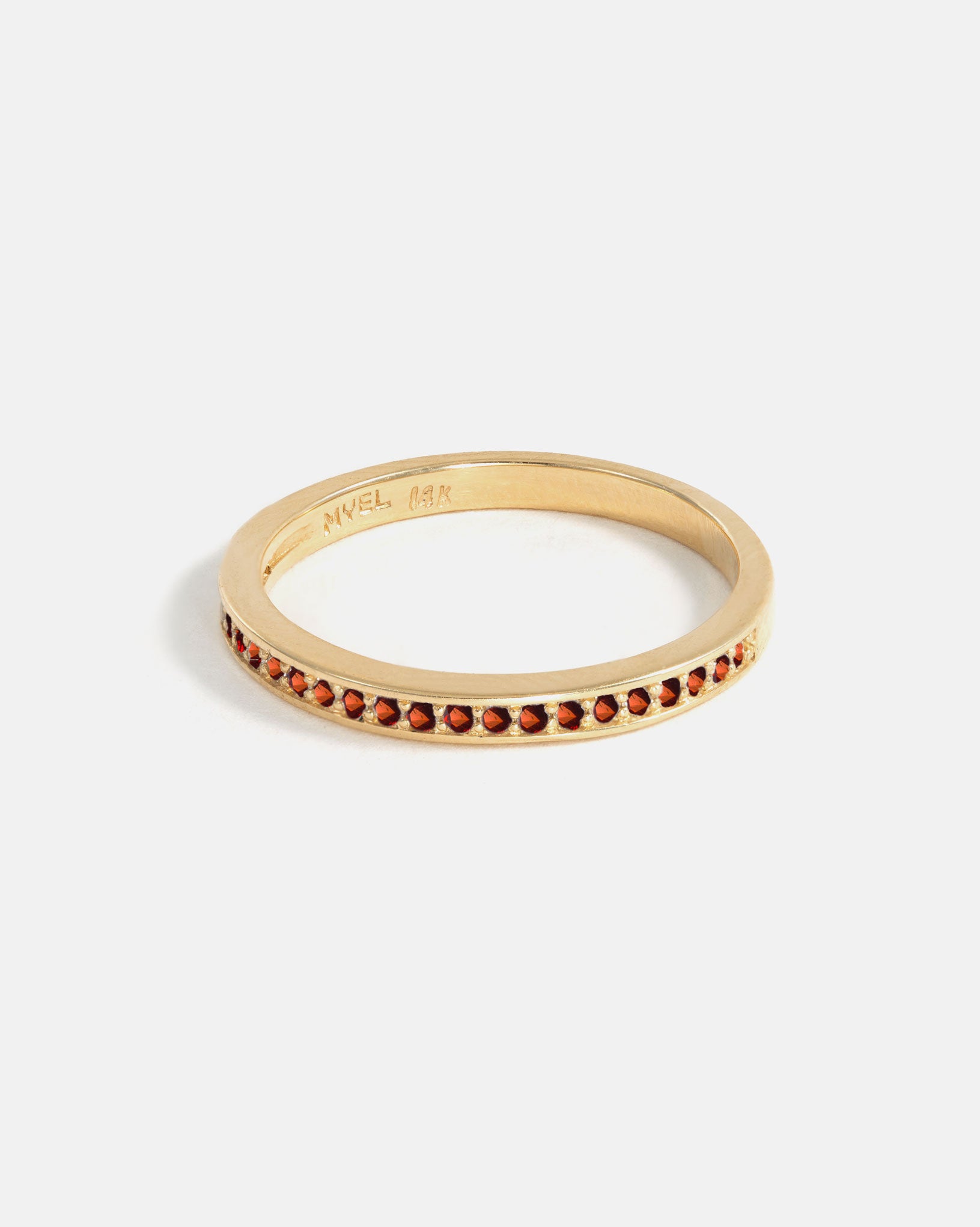 Jonc Pavé en Or 14k avec Grenats Anthill