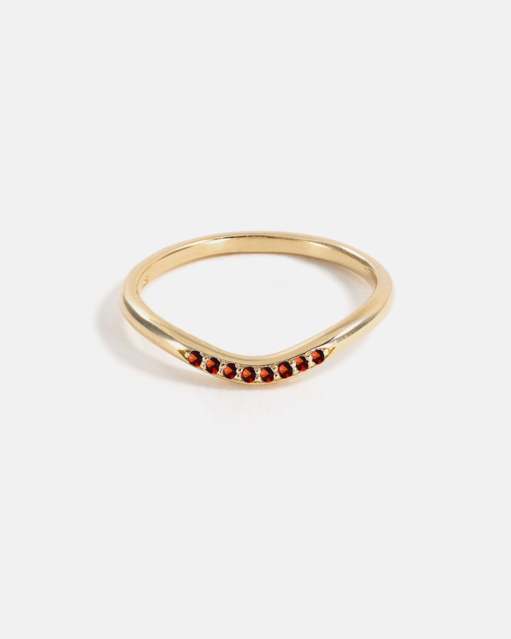 Stratura Wave Wedding Ring in 14k Yellow Gold with Ethical Birthstones