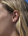 Clous d'Oreilles Classiques en Or Jaune avec Perles Blanches