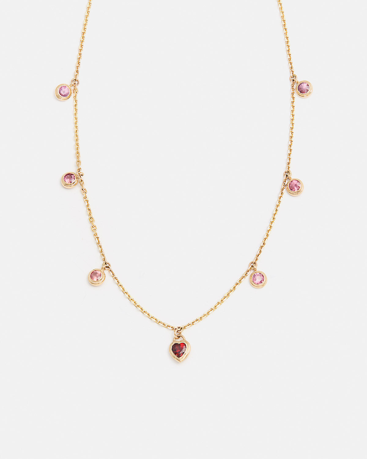 Collier Destinée en Or 14k avec Grenat et Rubis