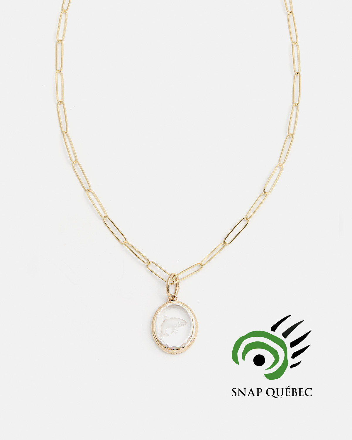 Whale Pendant in Quartz and 14k Yellow Gold - MYEL x SNAP Quebec