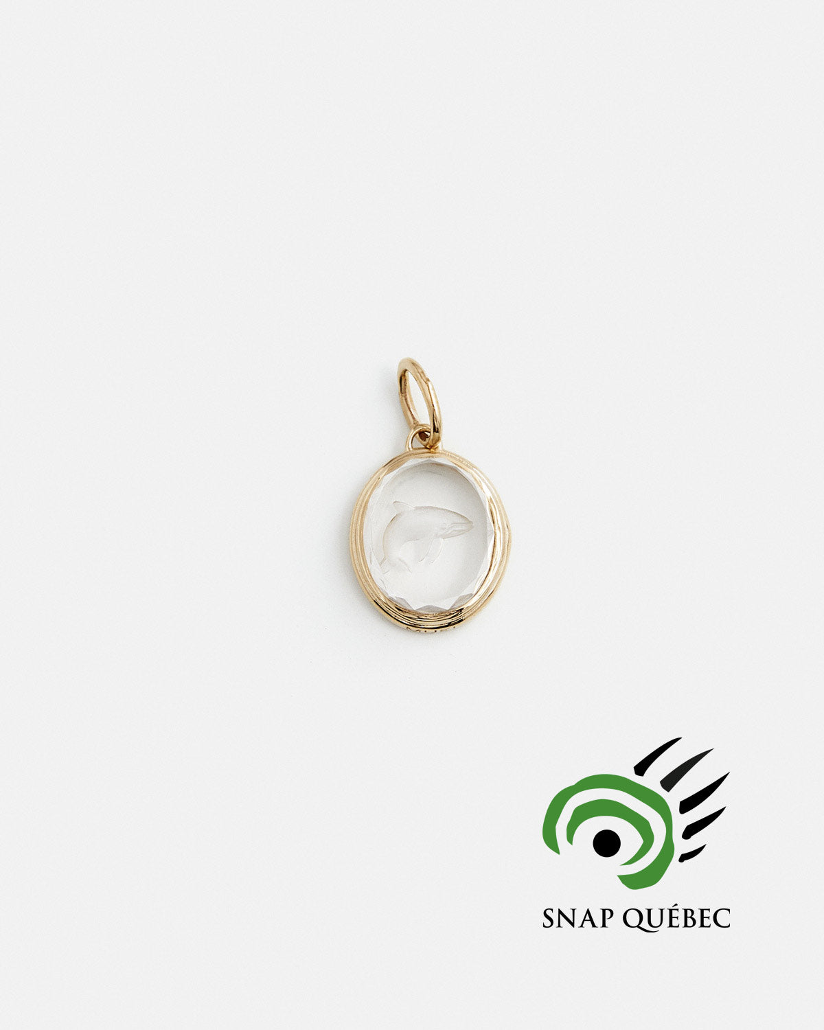 Pendentif Baleine en Quartz et en Or Jaune 14k - MYEL x SNAP Québec